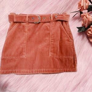 Forever 21 Orange Cargo Mini Skirt